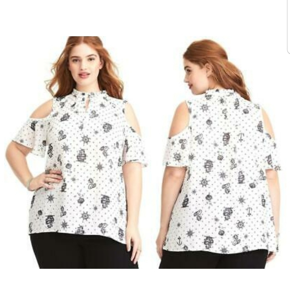 Torrid Disney Little Mermaid Cold Shoulder Blouse